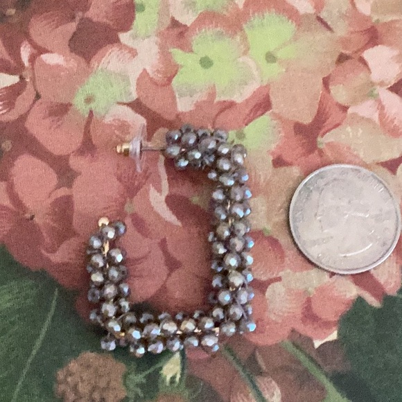 Handcrafted Grayish Crystal Earring on Posts - Picture 8 of 9